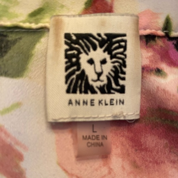 Romantic BohoChic Brushstroke Floral Print Blouse - Anne Klein- Size L‎ - Picture 9 of 12